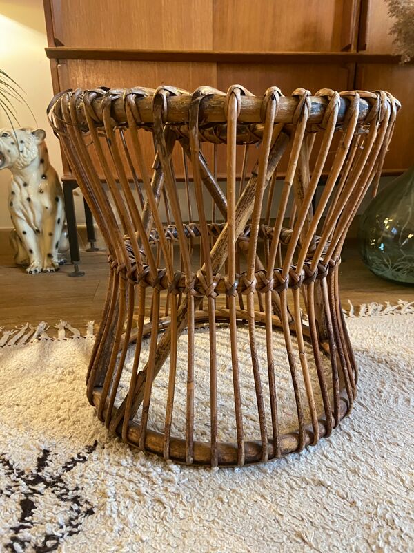 Tabouret en rotin 1960