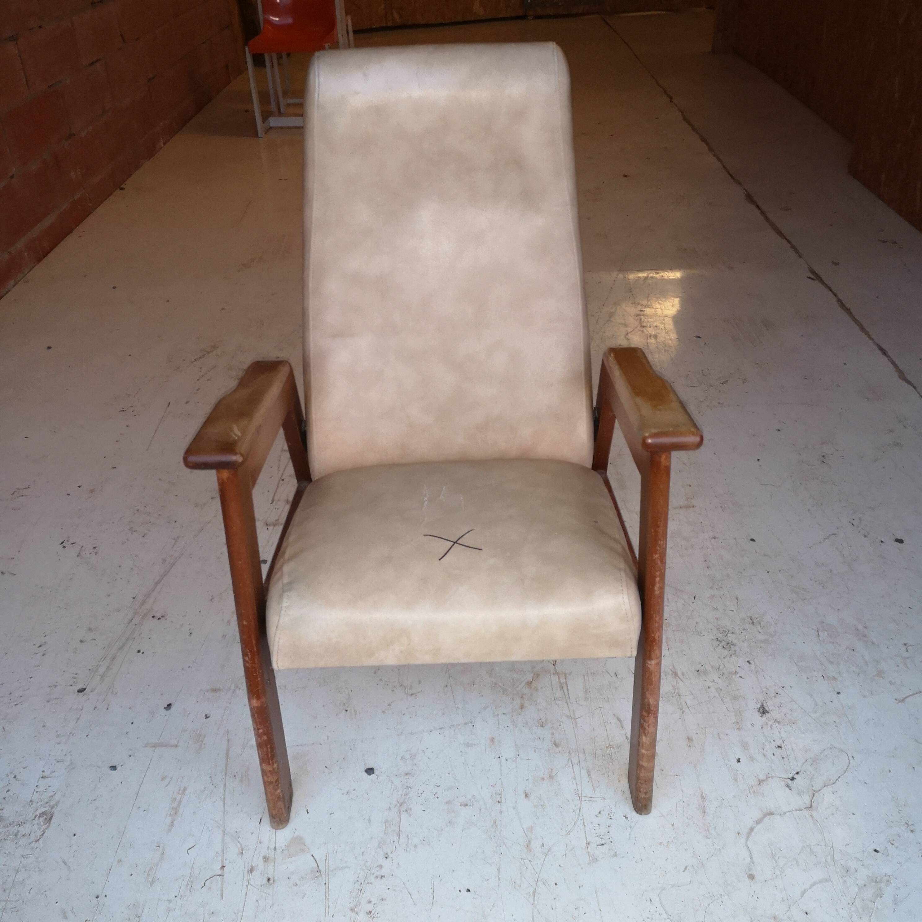 Modernist armchair in the design of René Gabriel in oak.