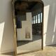 Large gilded mirror 19th century rounded corners mercury glass Louis XVI style