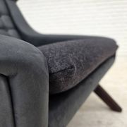 1970s, Danish design by Illum Wikkelsø, reupholstered armchair, leather.