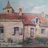 Edouard Leverd (1881-1950) oil on cardboard - 35 x 27 cm - farm in Villemardy