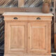 Narrow buffet renovated in raw solid wood / entrance console with 2 drawers