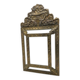 Miroir en laiton à parcloses du XIXe