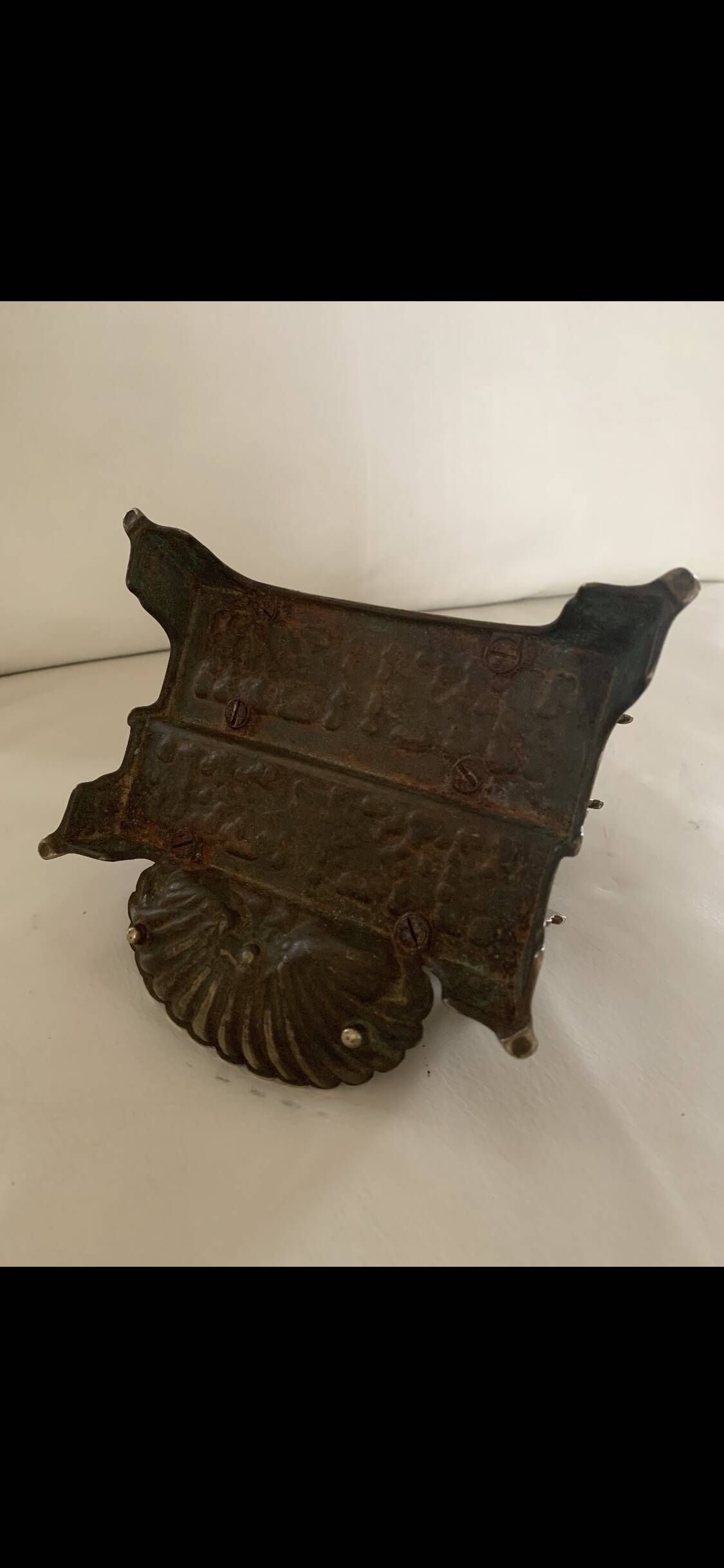 Old brass mail holder