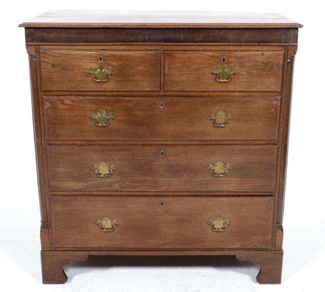 Antique oak cabinet with 5 drawers