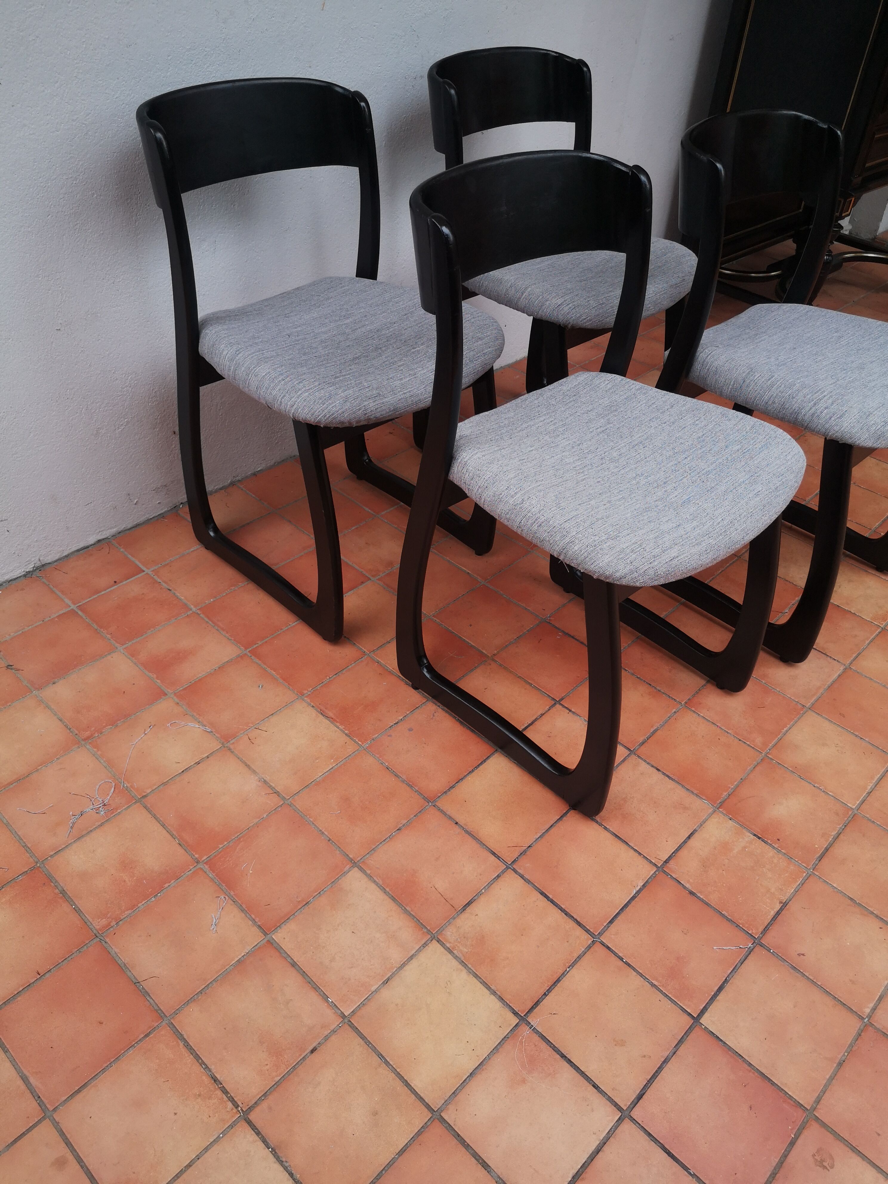 Set of 4 chairs sled 1970