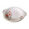 Cake dish stamped Sarreguemines France, JOEL model. Poppy floral patterns