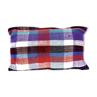 Coussin en couverture berbère recyclée - pièce unique