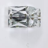 Pair of wall sconces in faceted crystal and chrome / prism glass wall lamps by Kinkeldey