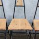 Series of 4 vintage industrial style chairs