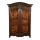 Important Louis XV wedding wardrobe in walnut and burl.