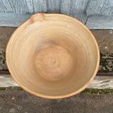 Large flat terracotta salad bowl