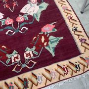 Romanian old carpet bessarabian handmade 207cm x 304cm 1960s