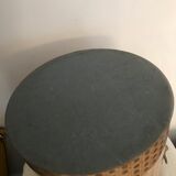 Lucite and brass magazine rack