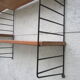 Large shelf String of the ' 60s, solid oak shelves