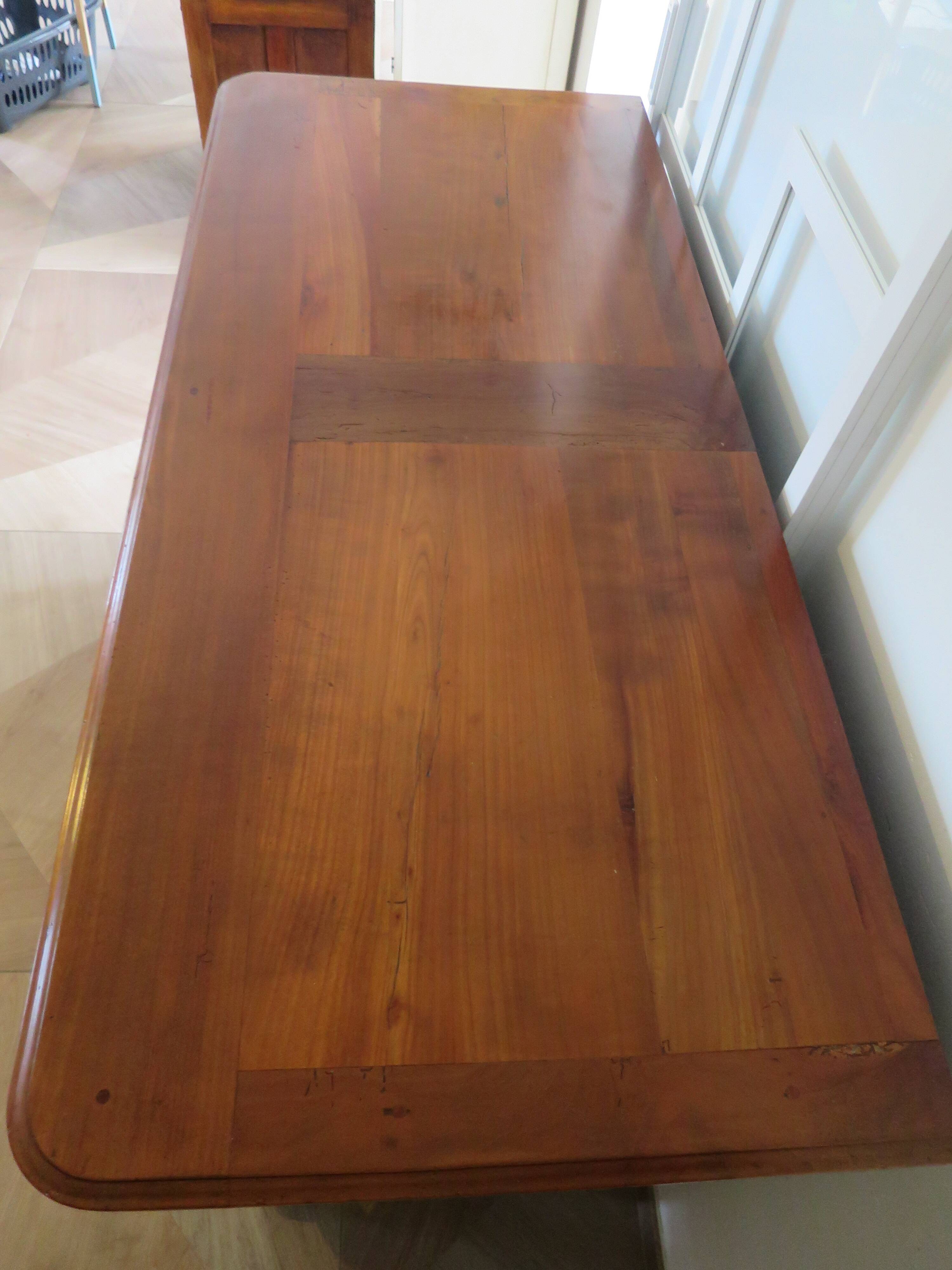 Rustic buffet Louis XV-Regency-jointed-massive wood-snail feet