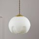 Mid-Century Italian Brass & Opaline Pendant Lamp