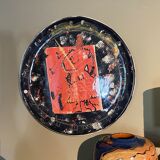 Wall plate in ceramic René Lembo 1990s