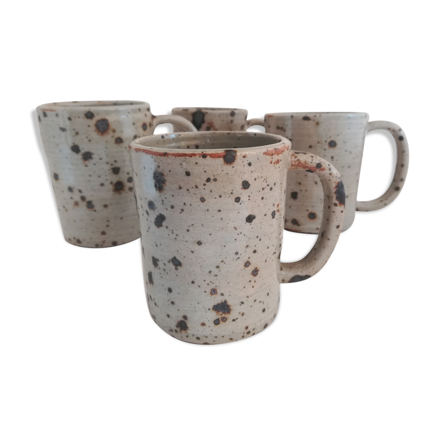 Set of four terracotta mugs