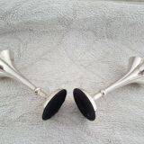 Pair of tulip vases flared collar late 19th century silver goldsmith punches