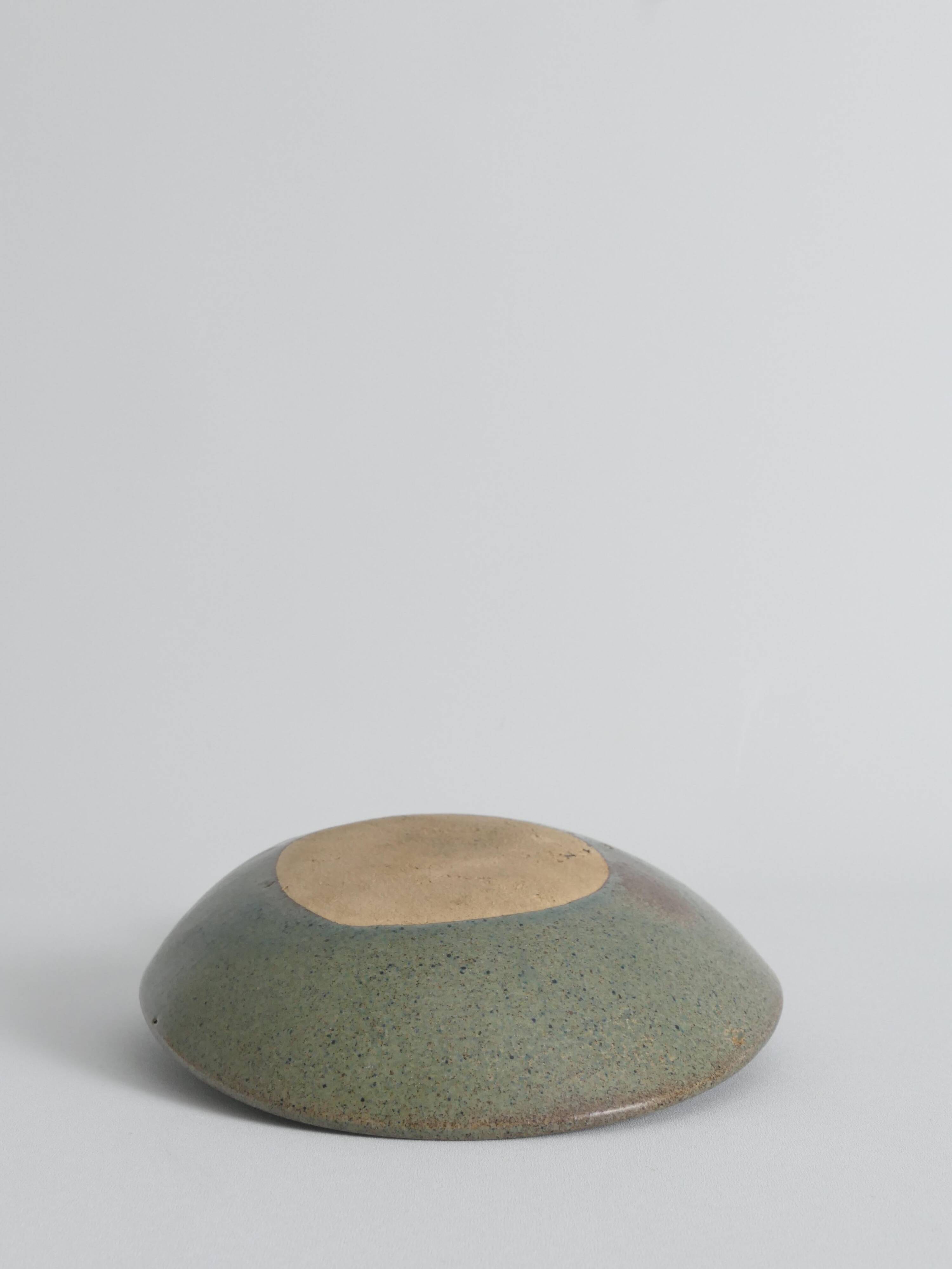 Midcentury-Modern Handmade Stoneware Bowl with Abstract Motif, 1960s