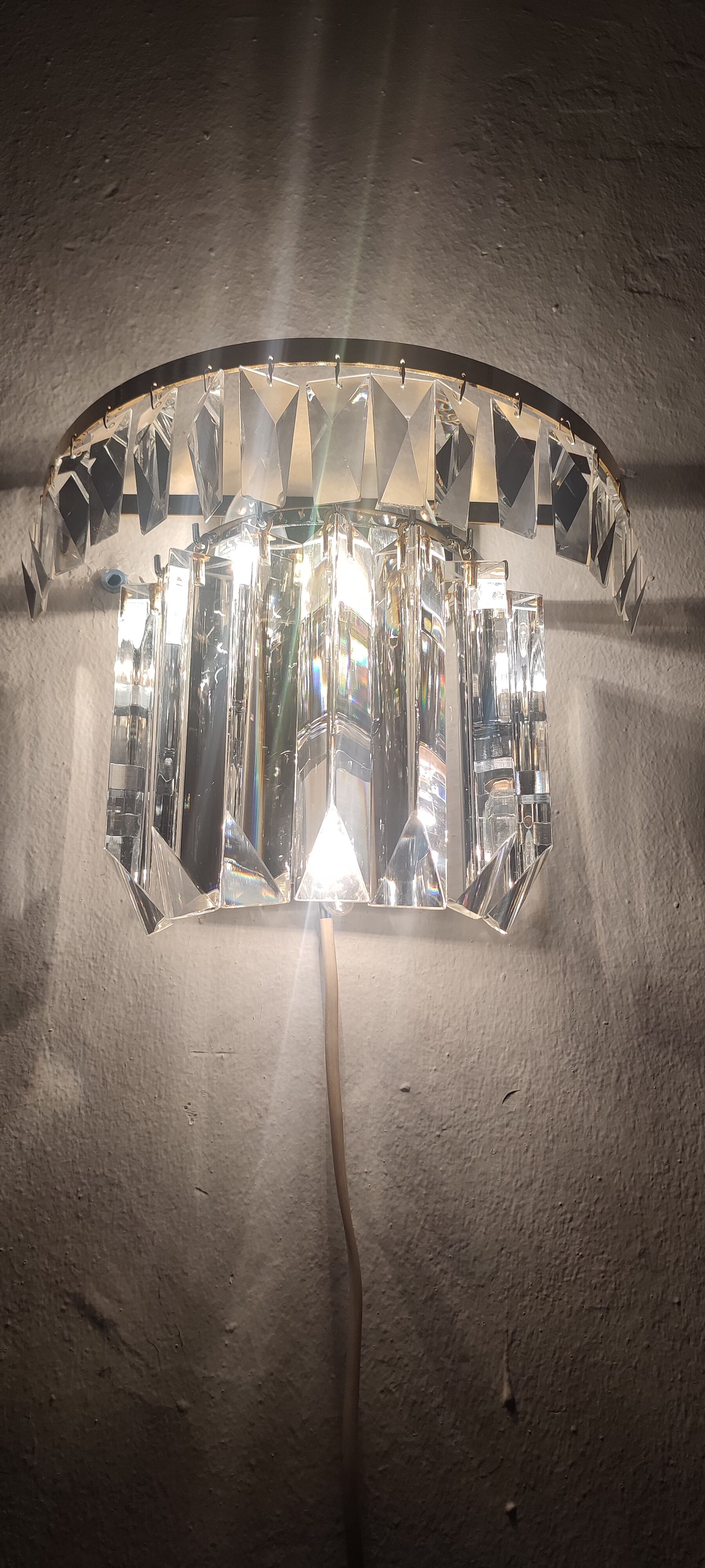 Glass wall lamp. Italy, 1950s