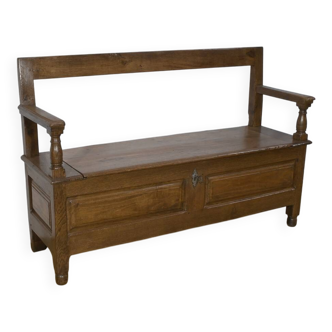 Solid Oak Landing Chest Bench – 1920
