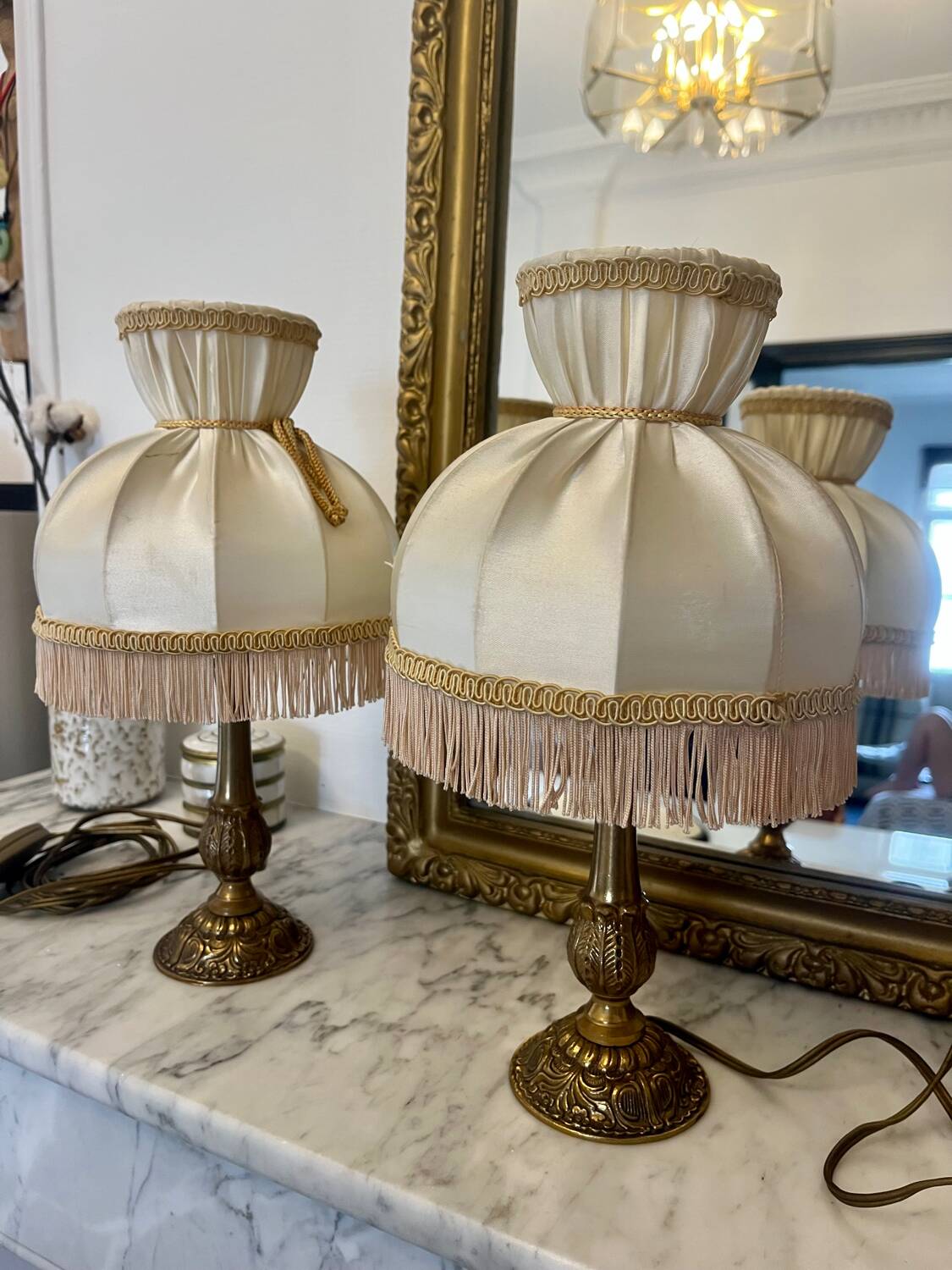 Vintage Brass Bedside Lamps