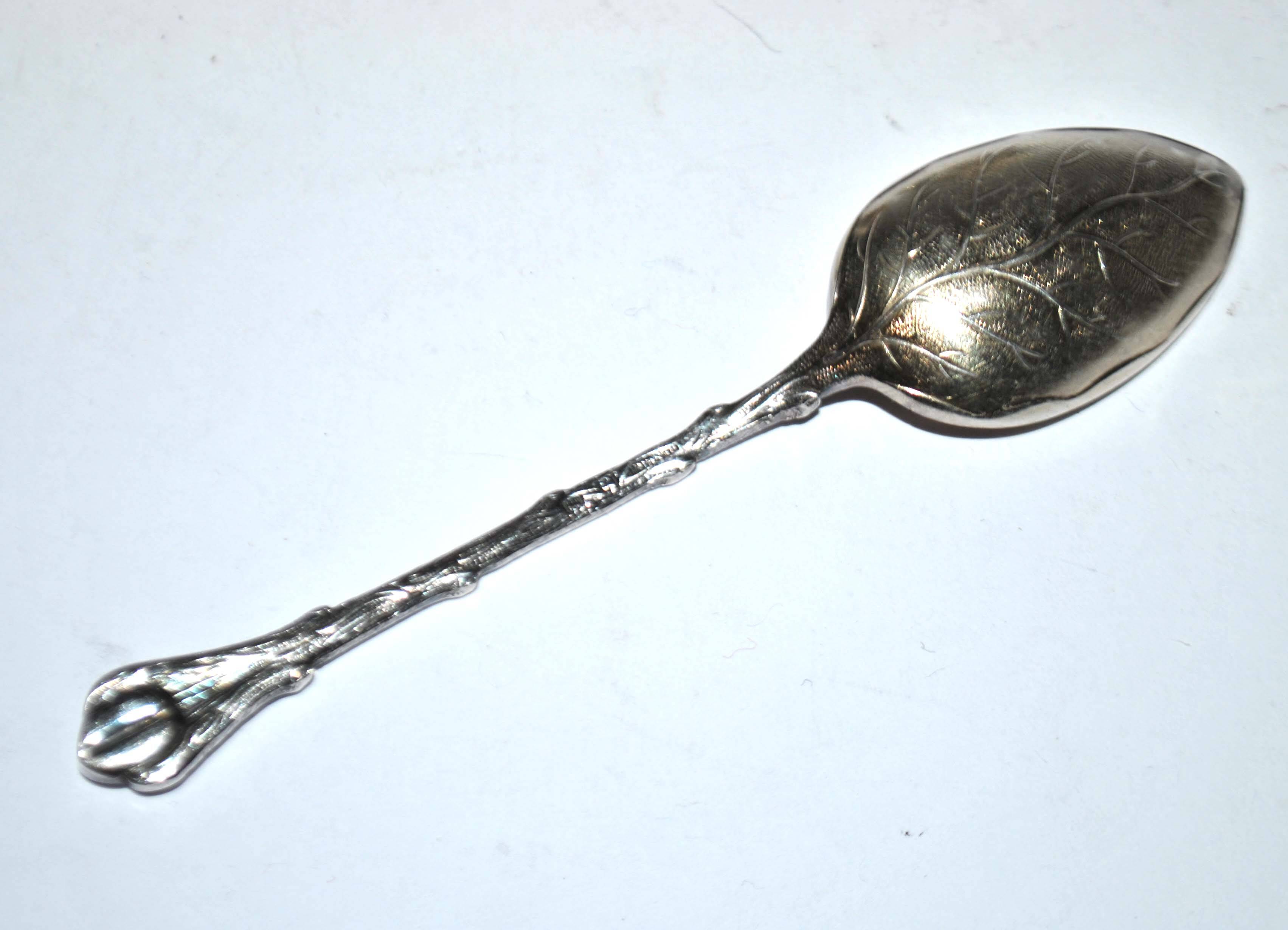 Set of 6 mocha coffee spoons in silver metal RENEKA coffee bean