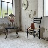 René Drouet coffee table in metal and black marble