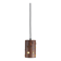 Cylindrical brutalist hanging lamp in copper / glass by Peill & Putzler