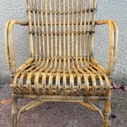Set of 3 rattan armchairs from the 1970s France