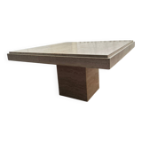 Light beige travertine square coffee table