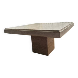 Light beige travertine square coffee table