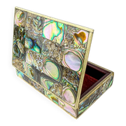 Abalone shell vanity box, alpaca and wood, Mexico, c.1970s