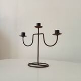 Vintage brutalist wrought iron chandelier