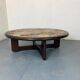 Round Ceramic and Oak Coffee Table by Tue Poulsen for Haslev Møbelsnedkeri, Denmark, 1963