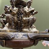 Art Deco chandelier decorated with solid bronze figures