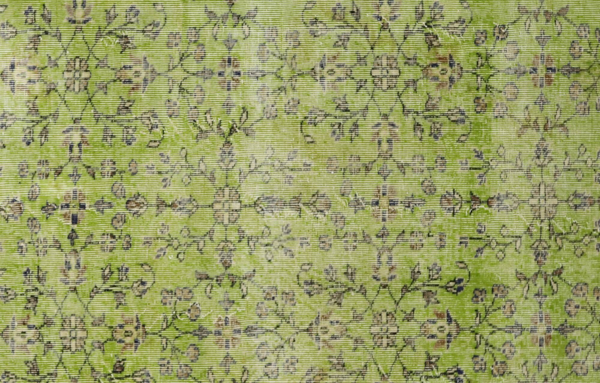 Vintage Green Floral Turkish Carpet 323 x 227 cm