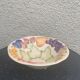 Fruit drainer salad bowl in glazed ceramic slip stamped vintage FG