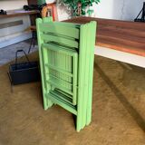3 wooden folding chairs