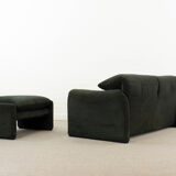 2-seater sofa & footstool maralunga by Vico Magistretti, Cassina