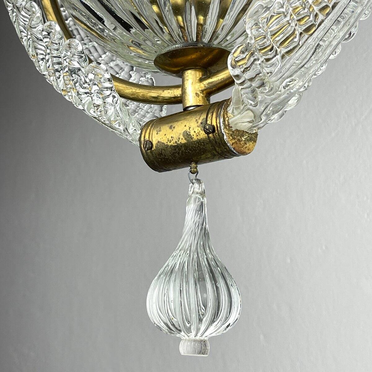 Murano chandelier by Ercole Barovier for Barovier & Toso, 1930s