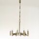 Art Deco 10-Light Round Varnished Metal Chandelier, Italy