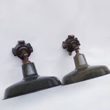 Antique enamelled wall lights