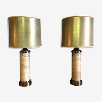 Brass And Beige Velvet Candle Holder Lamp Selency Beige Velvet Candle Holder Lamp Selency, Brass Candle Lamp Shade Holder
