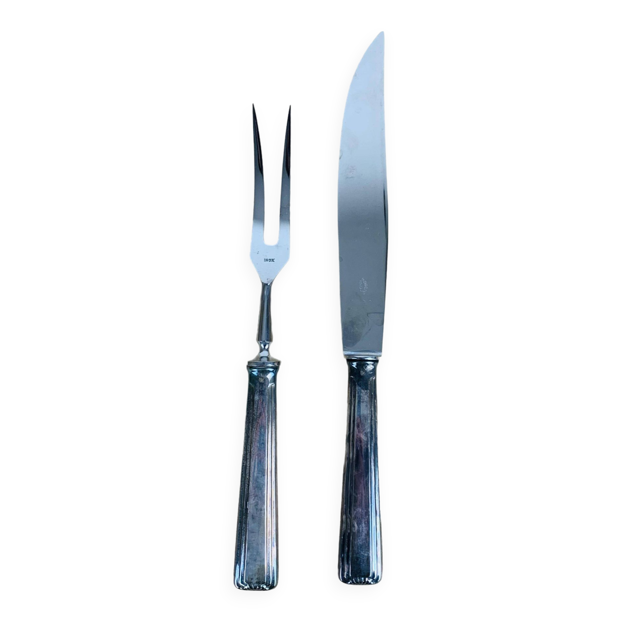 Silver metal serving cutlery