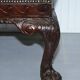 Chesterfield leather canapé in Georgian style with lion paw carved feet.