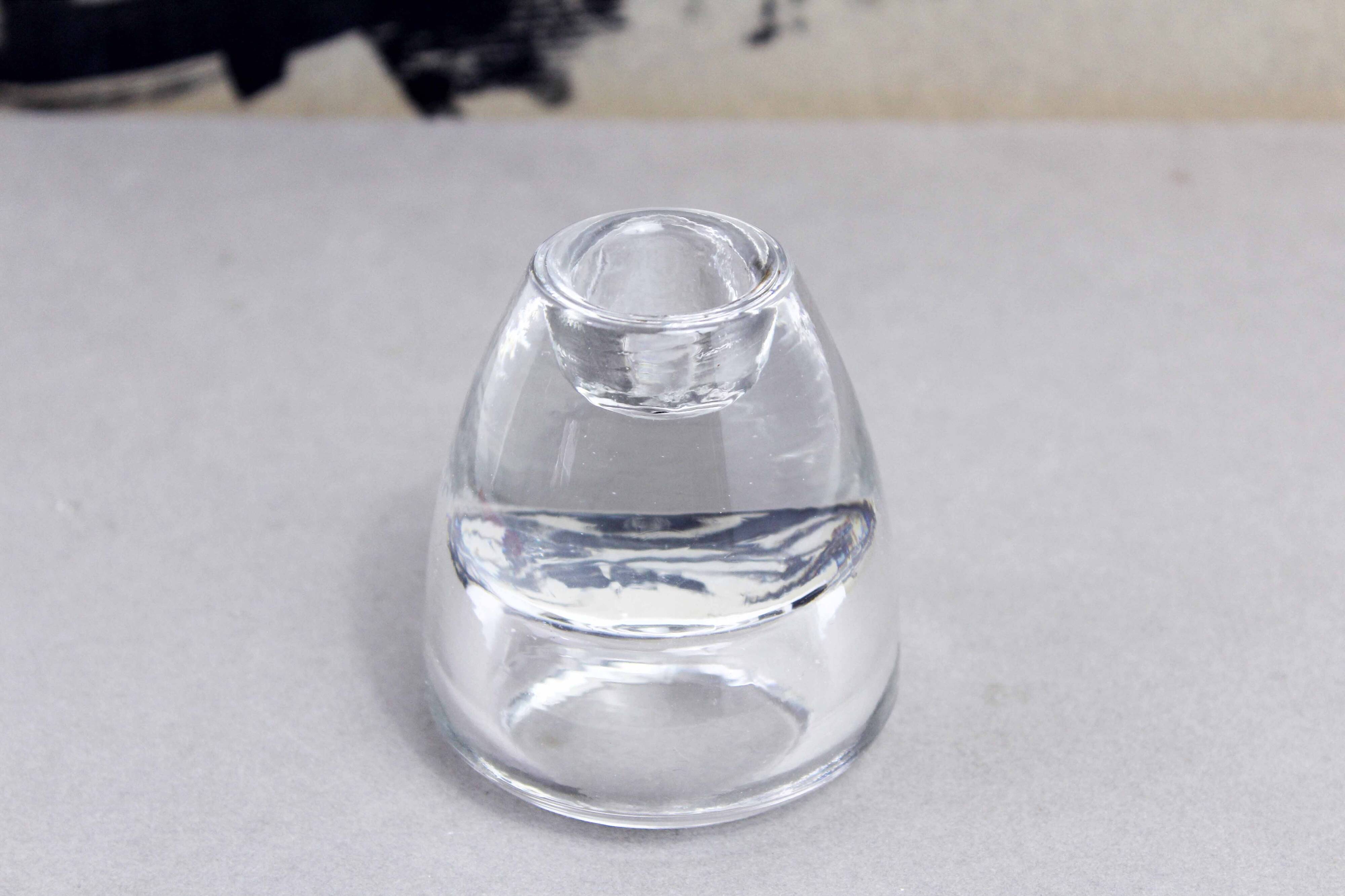 Reversible glass candle holder 1980