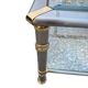 Hollywood Regency side table 1970 brushed metal and gold